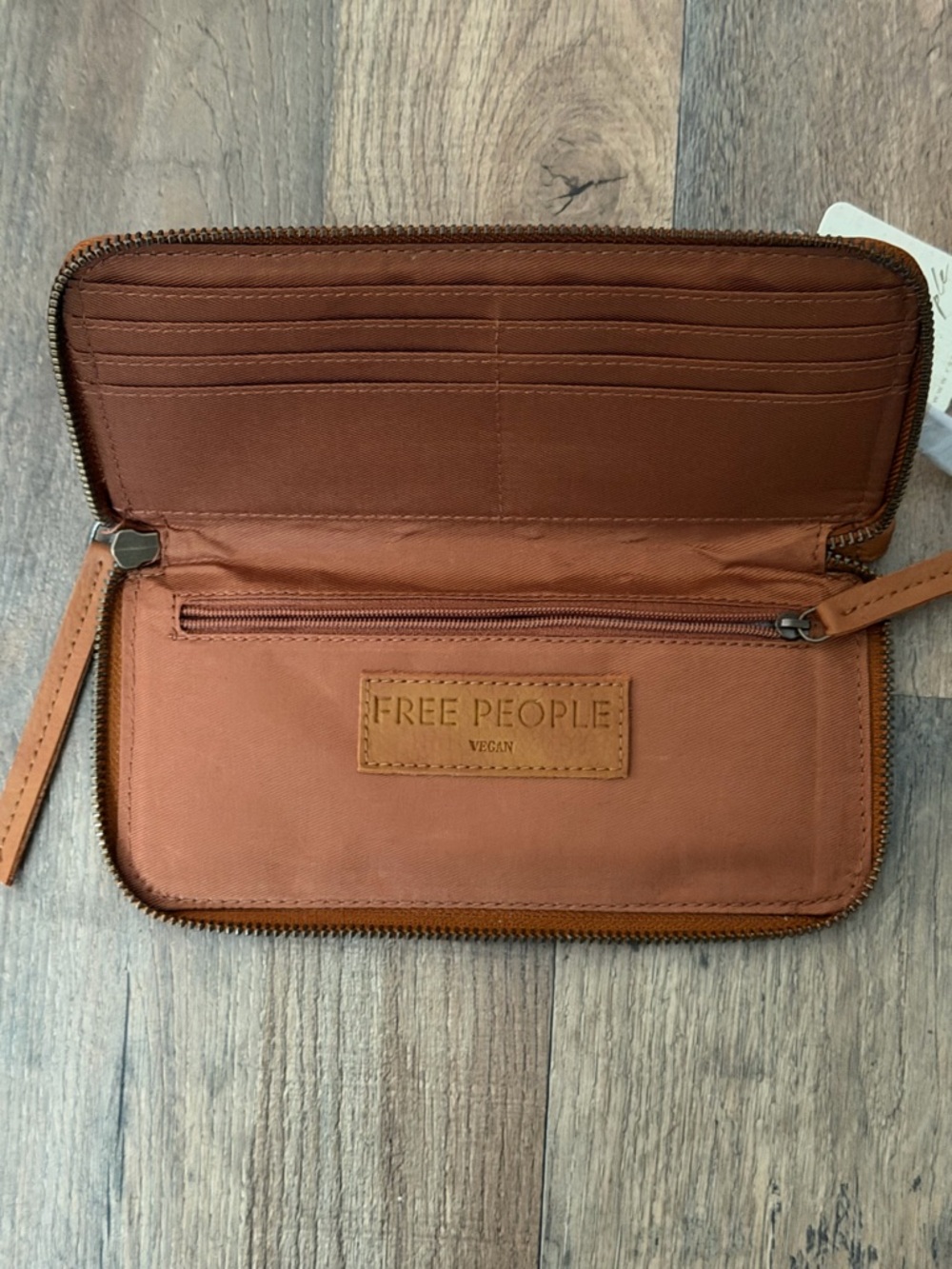 Free People Cognac Leather Wristlet Clutch - Picture 3 of 3